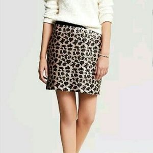 Banana Republic Leopard Print Sequin Skirt
